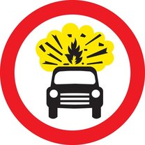 No vehicles carrying explosives